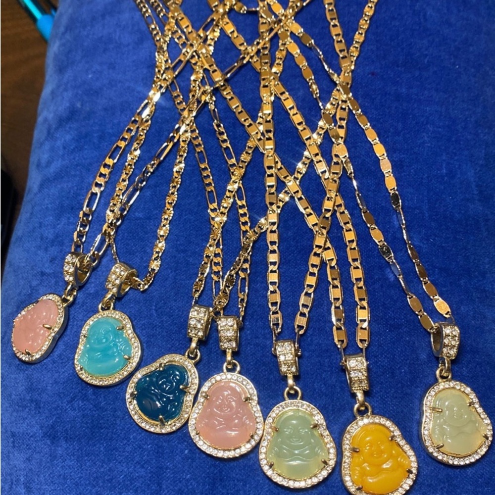 Necklace Buddha gold laminate plated for women